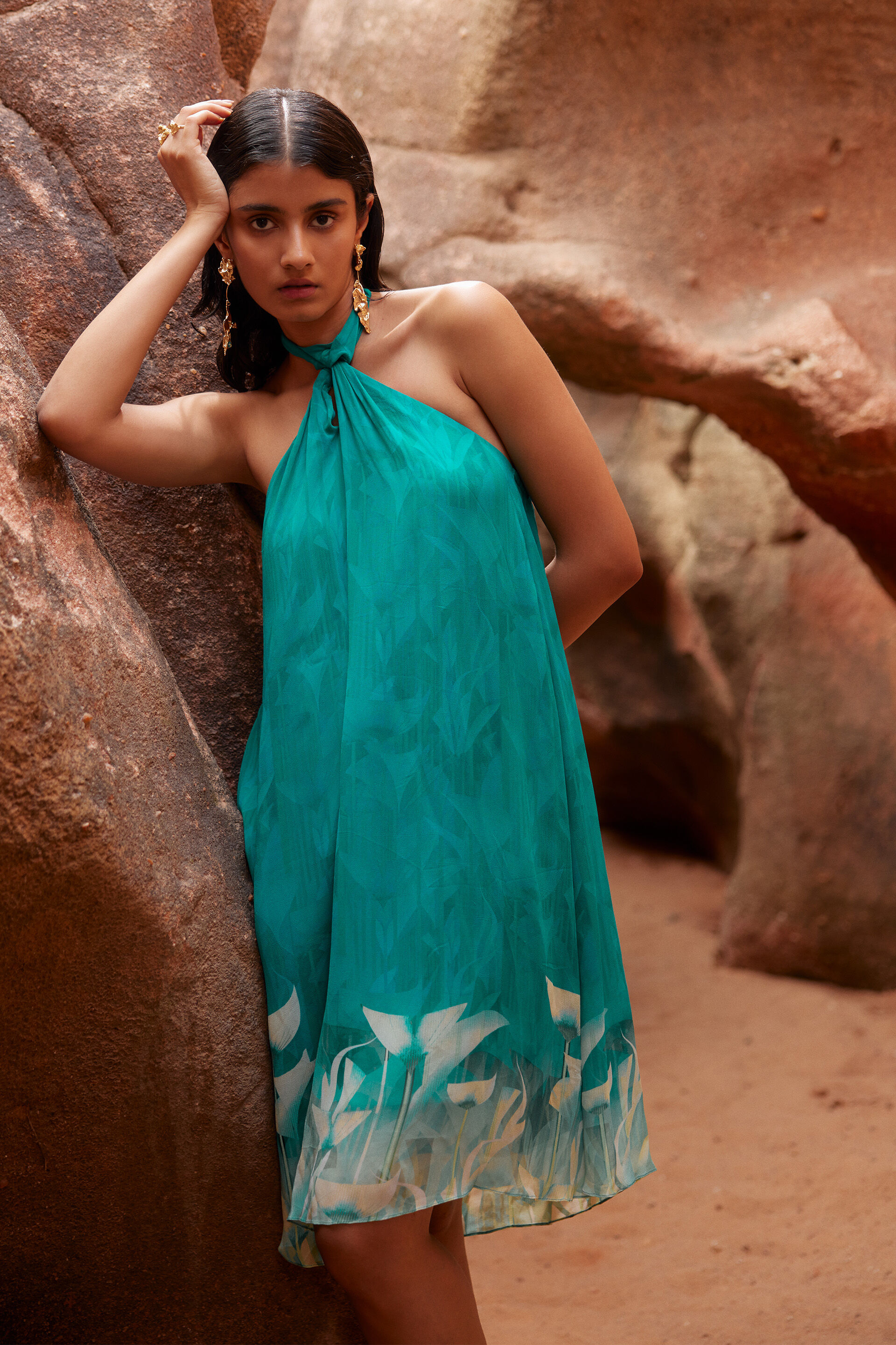 Seadrae Dress, Aqua, image 3